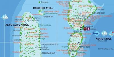 Карта Мальдивы туристический