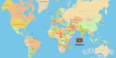 Карта Мальдивы на карте мира
